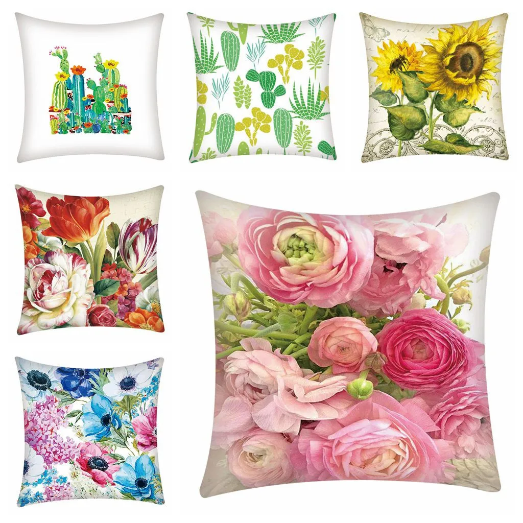 2019 наволочка с цветочным принтом полиэстеровый чехол для дивана украшение дома и