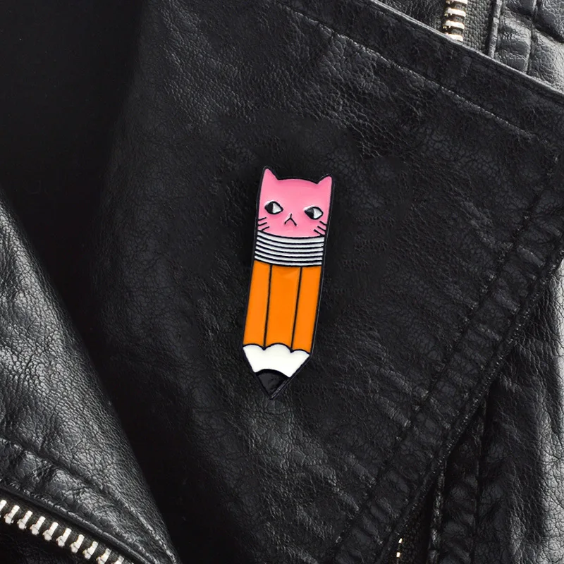 Ластик для кошек брошь в виде карандаша женщин креативная мода простая джинсовая