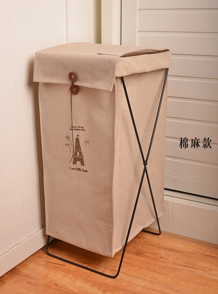 Франция башня zakka Складная зеленая джутовая льняная корзина для белья игрушка с