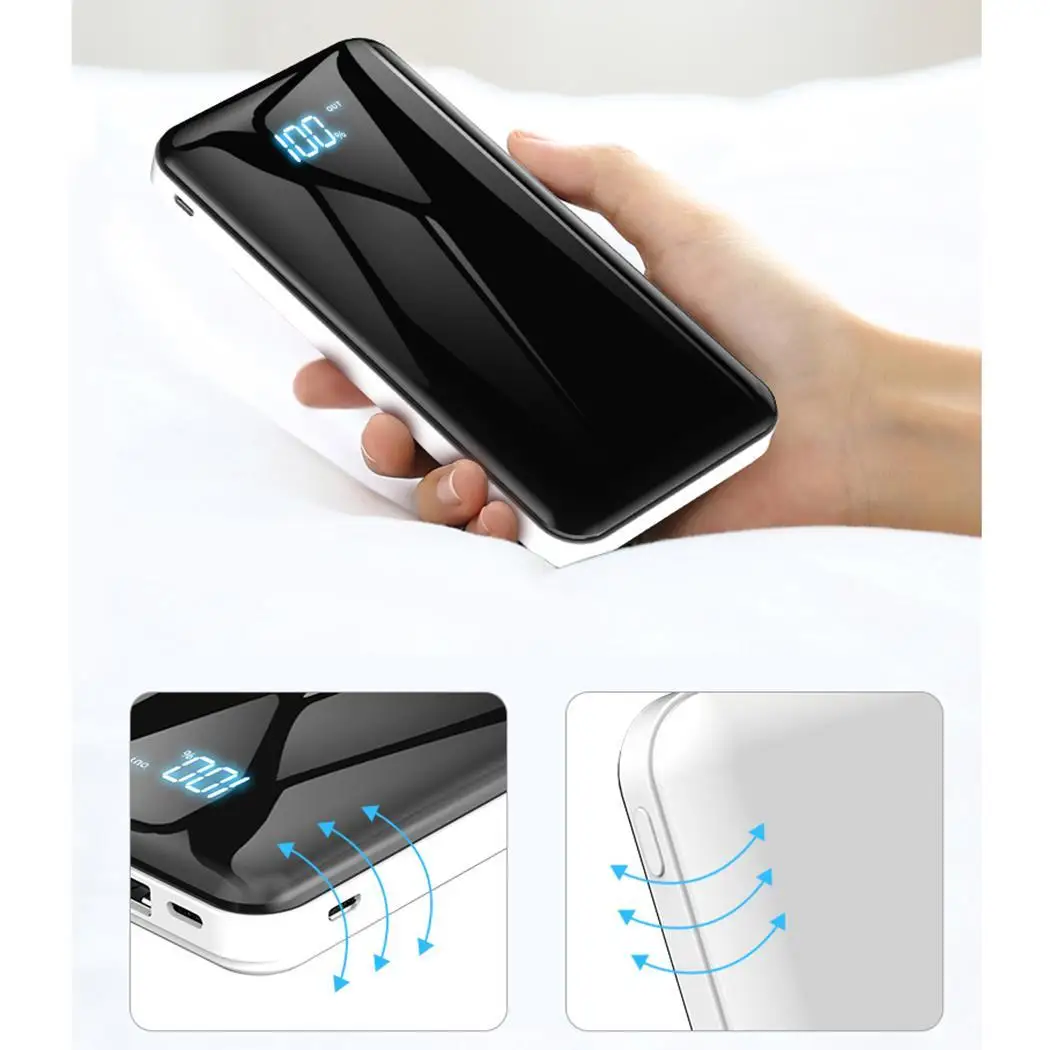 30000 мАч Внешний аккумулятор mi rror Внешняя батарея водонепроницаемый цифровой