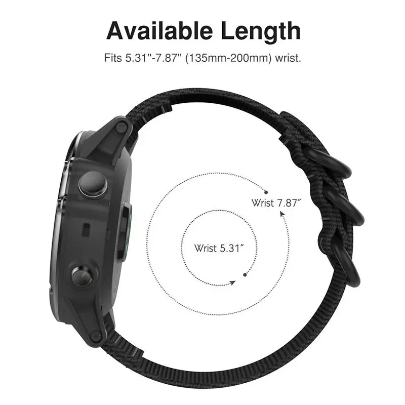 26 мм смарт часы нейлон ремешок для Garmin Fenix 3/3HR/5X/спуск MK1/D2 Charlie