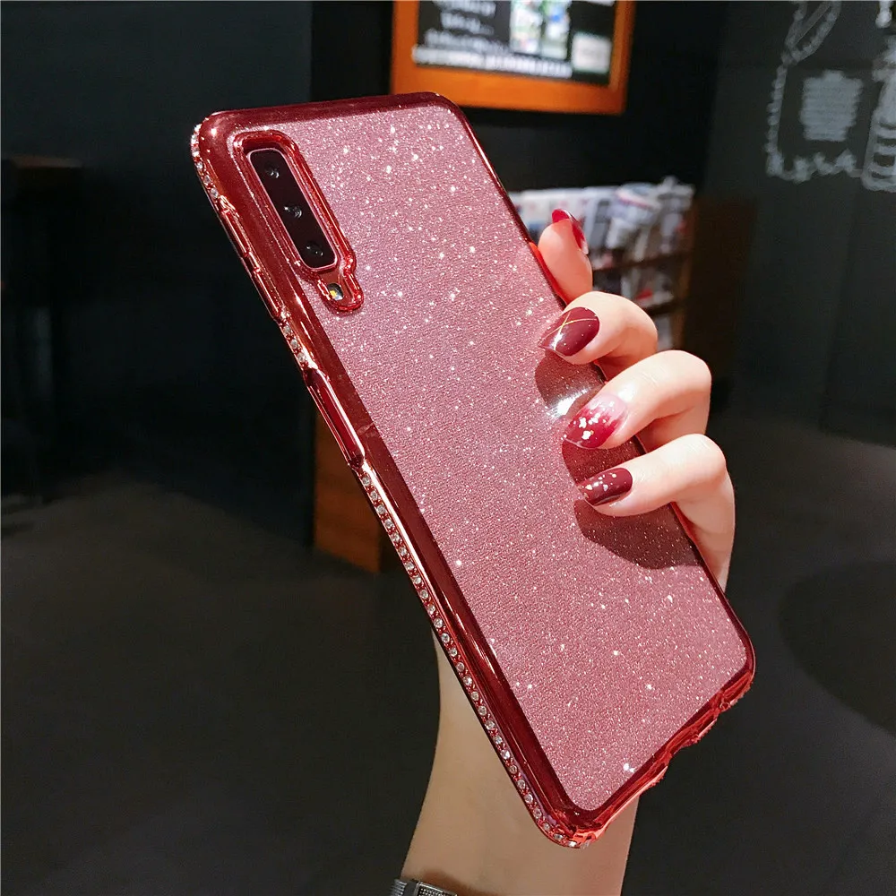 Gurioo Ultra Slim Glitter Rhinestone Phone Case For Samsung Galaxy A70 A60 A50 A40 A30 A20 A10 M10 M20 M30 Soft TPU Back Cover |