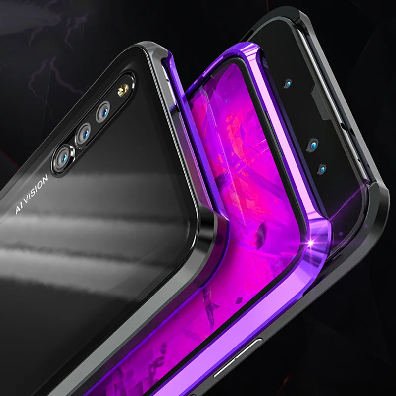 Магнитный металлический бампер стеклянный чехол для huawei mate 20Pro 20 облегченное