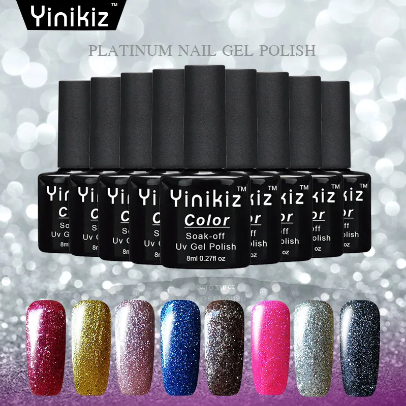 Yinikiz 2018 Новый Платиновый Гель лак для ногтей Soak off Светодиодный УФ гель супер