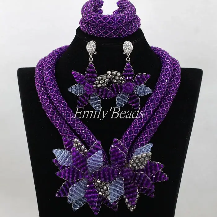 2016 стильный комплект ювелирных изделий из африканских хрустальных бусин