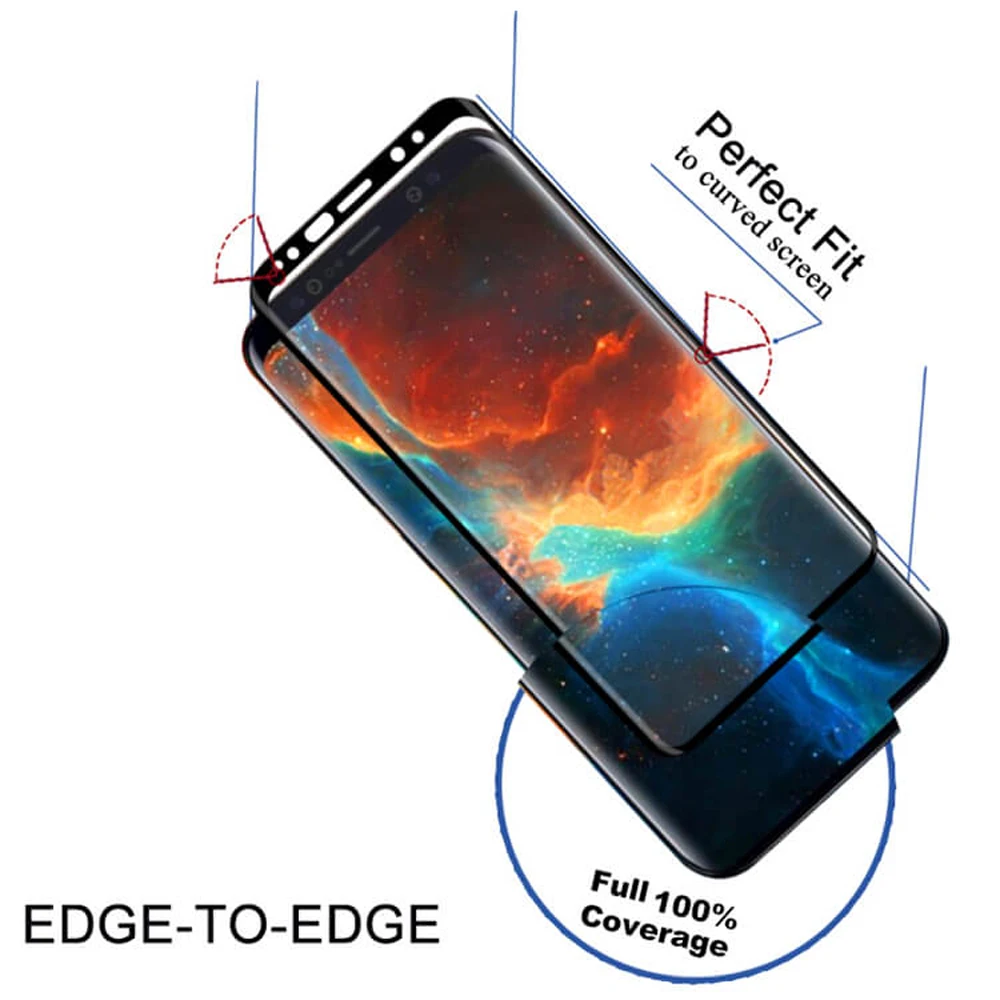 Защитное стекло 9H для Samsung Galaxy S9 Plus закаленное защита экрана изогнутая 3D пленка |