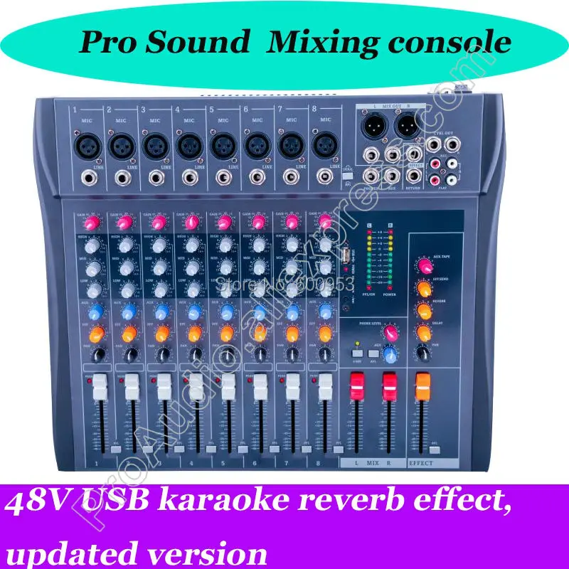 Профессиональный Mt82cx usb 8 канальный миксер для микрофона ktv karaoke MP3 USB 48V|usb mp3 sony|mp3