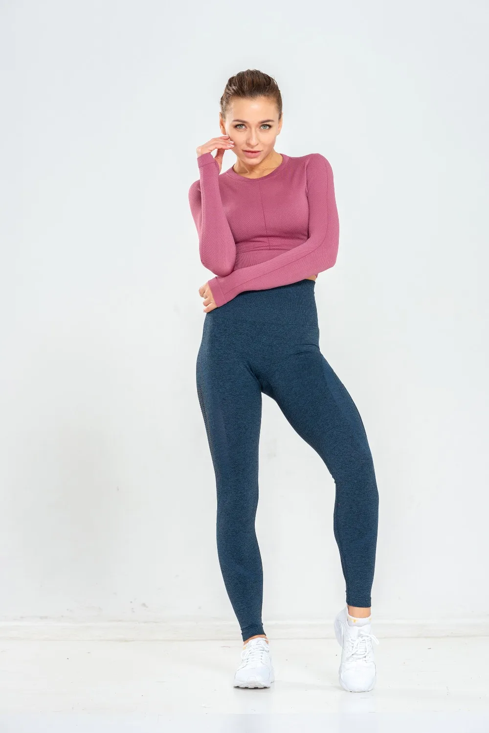 Эластичные компрессионные штаны для йоги женщин эластичные леггинсы с высокой