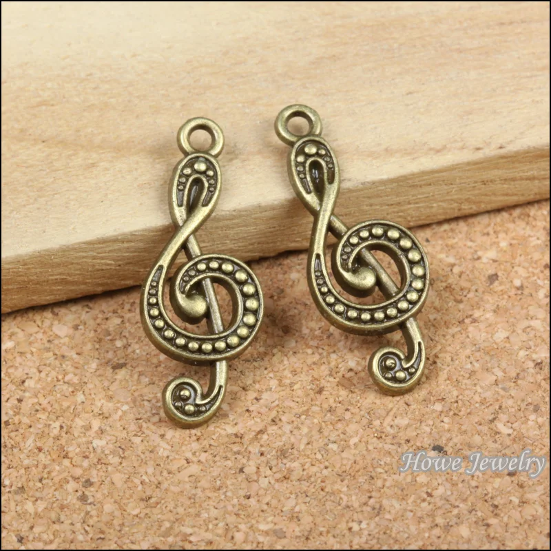 Оптовая продажа 75 шт. винтажные Подвески в виде Note подвеска античная бронза