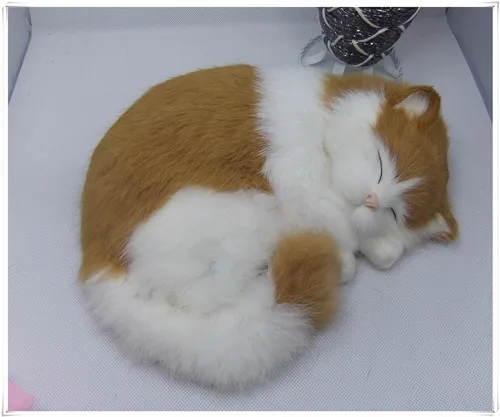 

Новая игрушка для спящего кота, политеновая и Меховая игрушка для белого и желтого кота, подарок 25x21 см 2209
