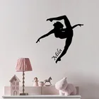 Гимнастические виниловые наклейки на стену с изображением девушек, персонализированные виниловые наклейки на стену для детской комнаты, спортивные наклейки с именем на заказ, детский Декор MuralSY48