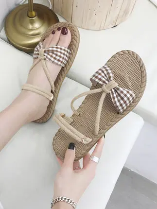 2019 летняя новая модная женская обувь пляжная на плоской подошве | Обувь