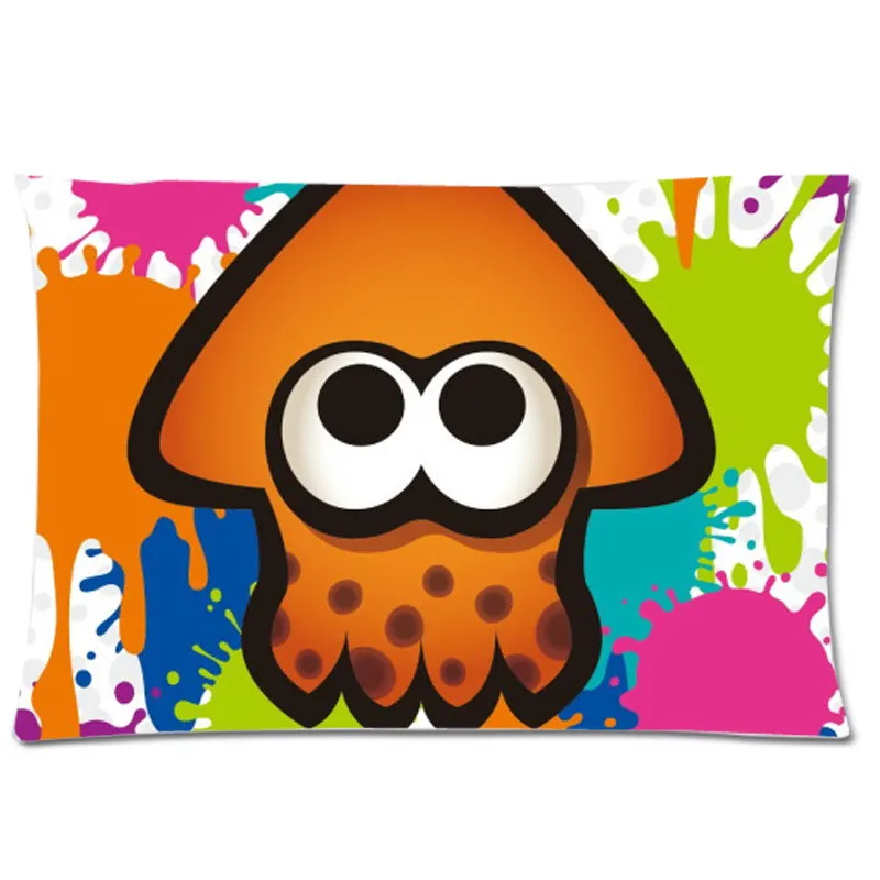 Модные Splatoon печати Мягкий Чехол на подушку полиэфирная наволочка Прямоугольник