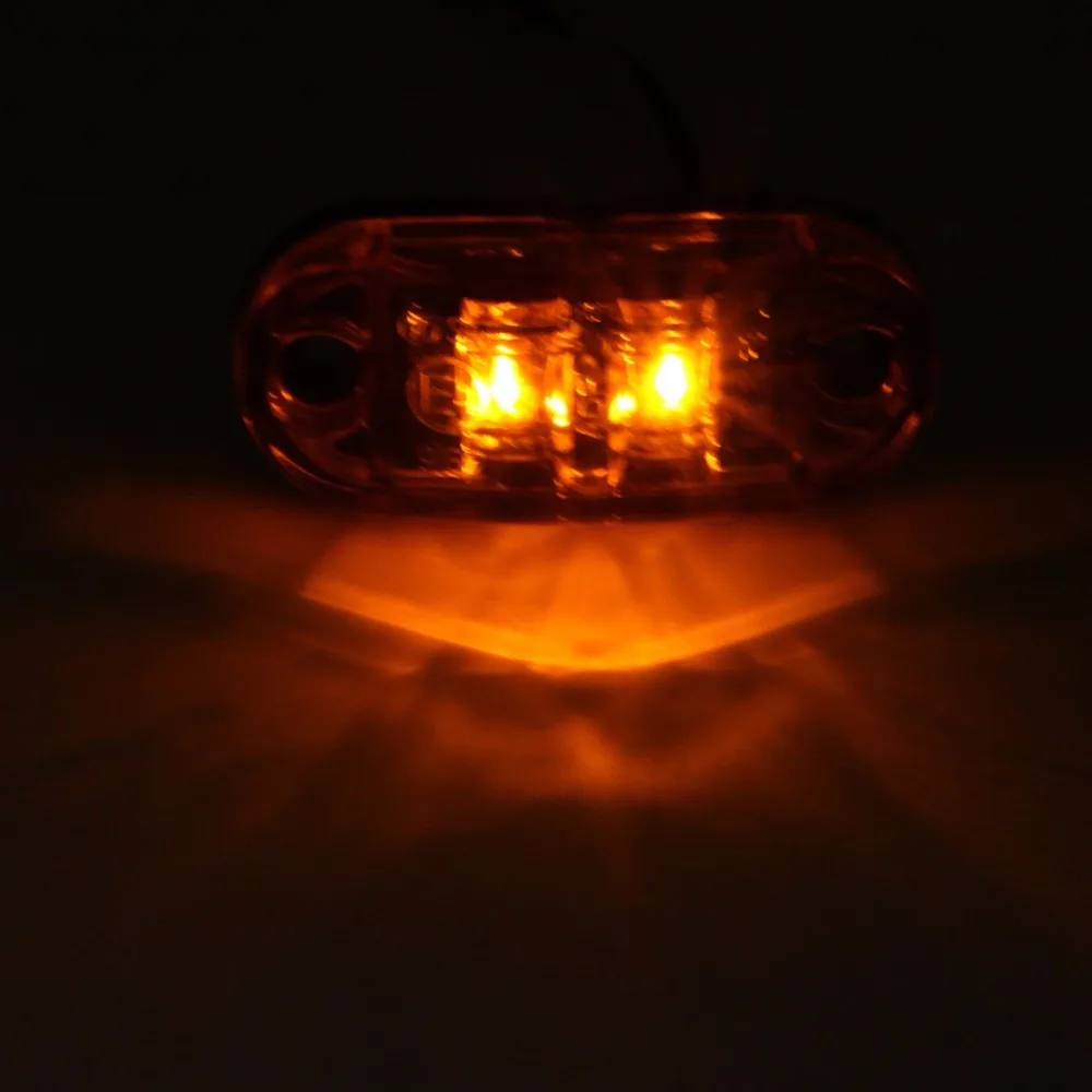 2X желтый 2LED боковые габаритные светильник лампа автомобильный прицеп караван 10 32