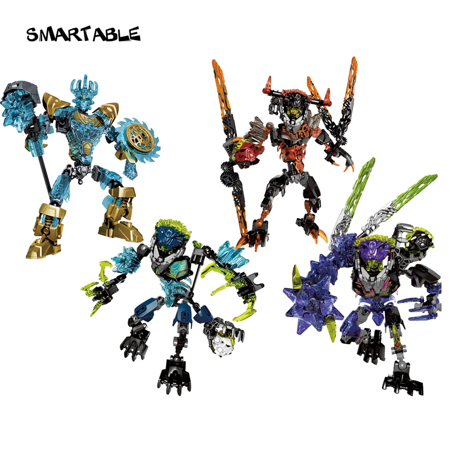 BIONICLE серии 4 шт./компл. Ekimu умарак Storm qurke, игровые фигурки, строительные блоки, игрушки для мальчиков и совместимо со всеми самых лучших брендов, BIONICLE