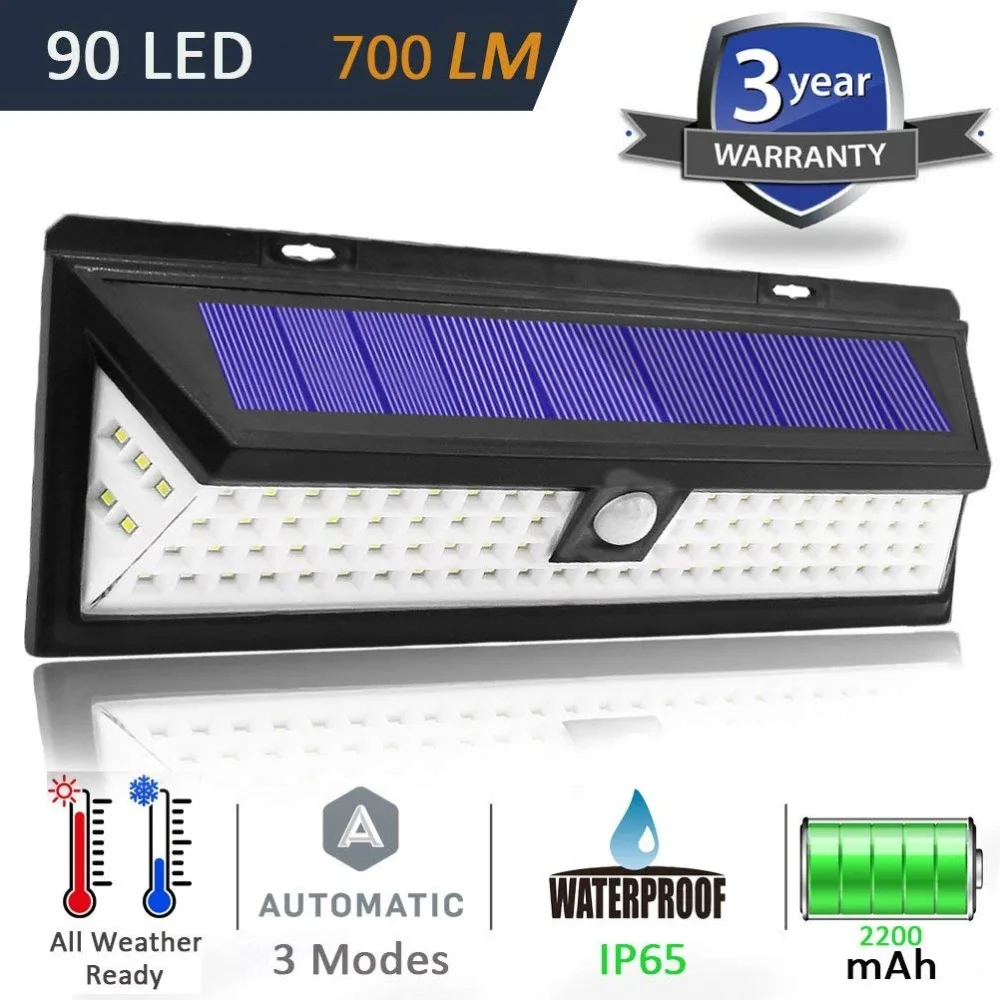 LEDs Solar Powered Light Outdoor Motion Sensor Garden Wall Waterproof 3 Mode 44/90 Rechargeable Lamp | Лампы и освещение