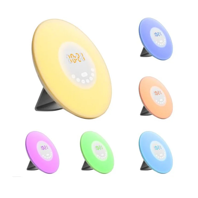 Digital LED Time Display FM Radio Touch Sensor Brightness Wake-up Alarm Clock Light Sunrise Simulation Morning | Дом и сад