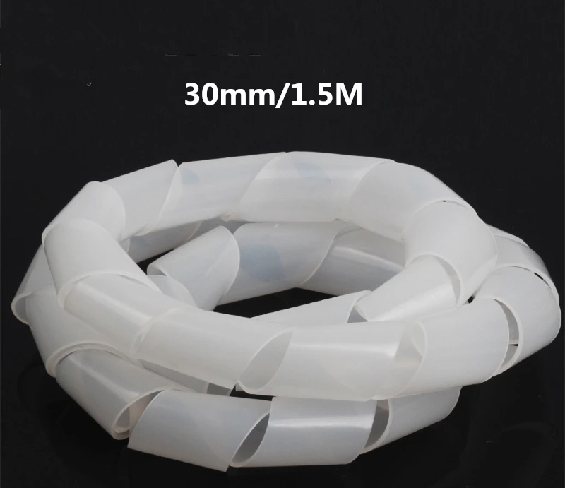 30mm(1.5m) Устройство для сматывания кабеля, черные ножки, органайзер из спирального провода, гибкая трубка, управляемый шнур для ПК, компьютера, дома, скрытый кабель 8-30 мм - Цвет: 30mm(1.5m)