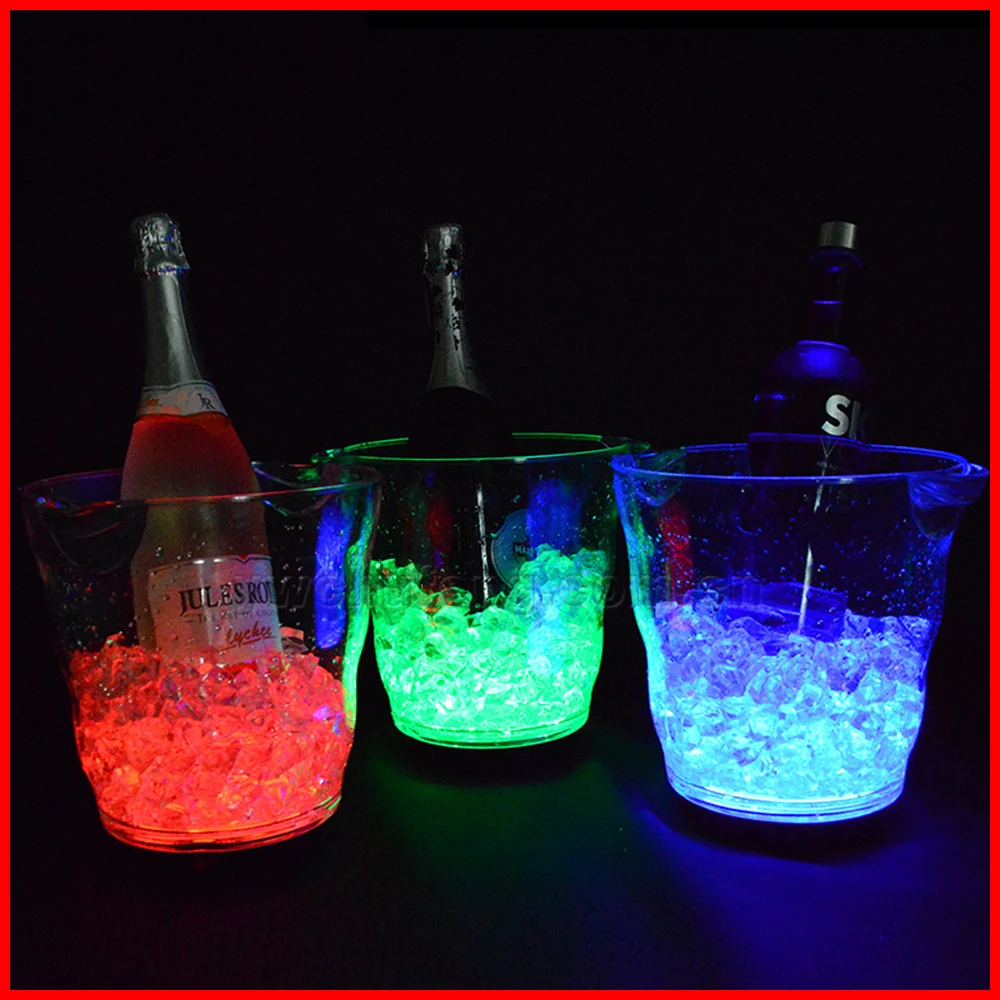 Бесплатная доставка! 5 шт./лот 5л LED растущее ведро для льда шампанского ночного