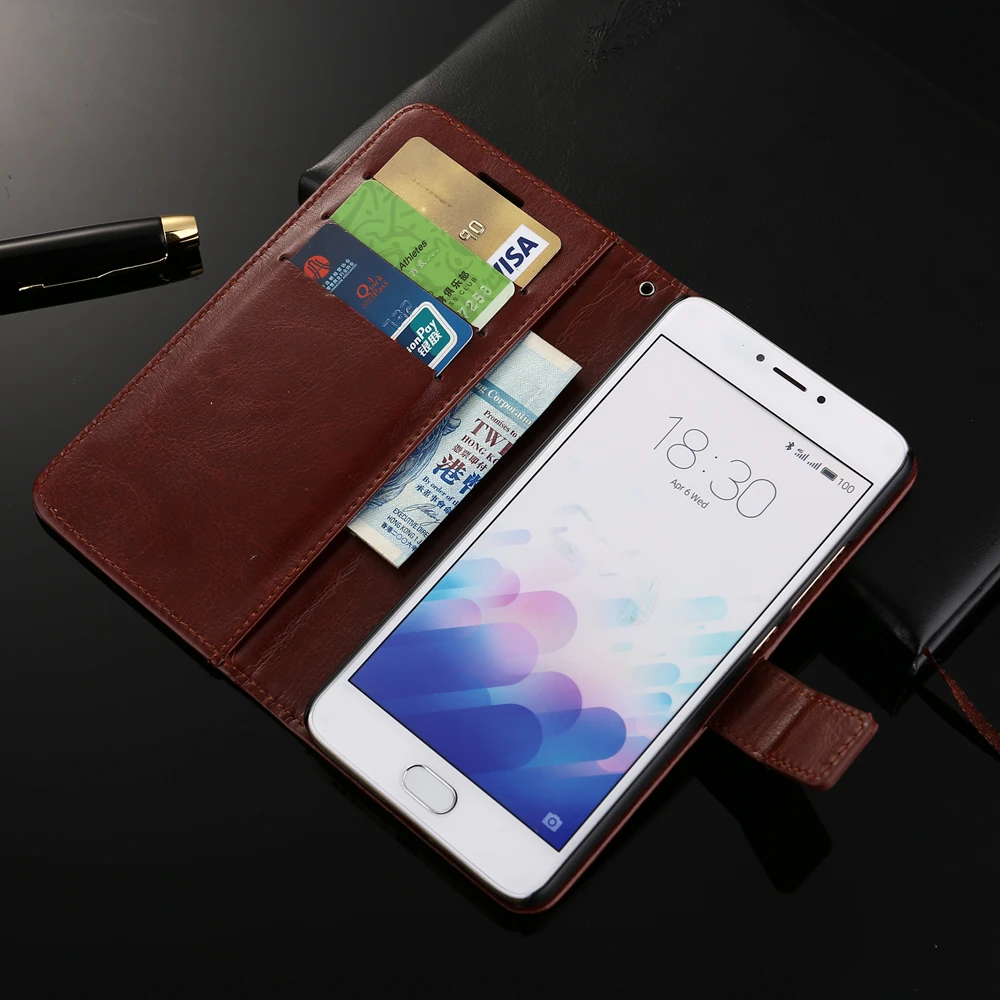 Роскошный оригинальный чехол из натуральной кожи для Meizu M3 Note кошелек