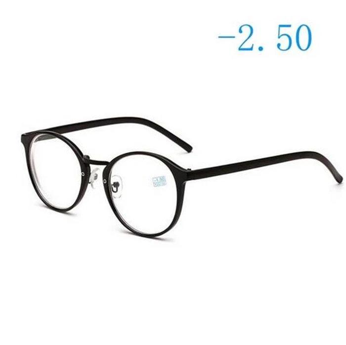 Myopia 250 Готовые Очки для близорукости, женские ретро круглые очки, женские ультра-светильник, очки для близорукости-1-1,5-2-2,5-3-3,5-4 - Цвет оправы: Myopia 250
