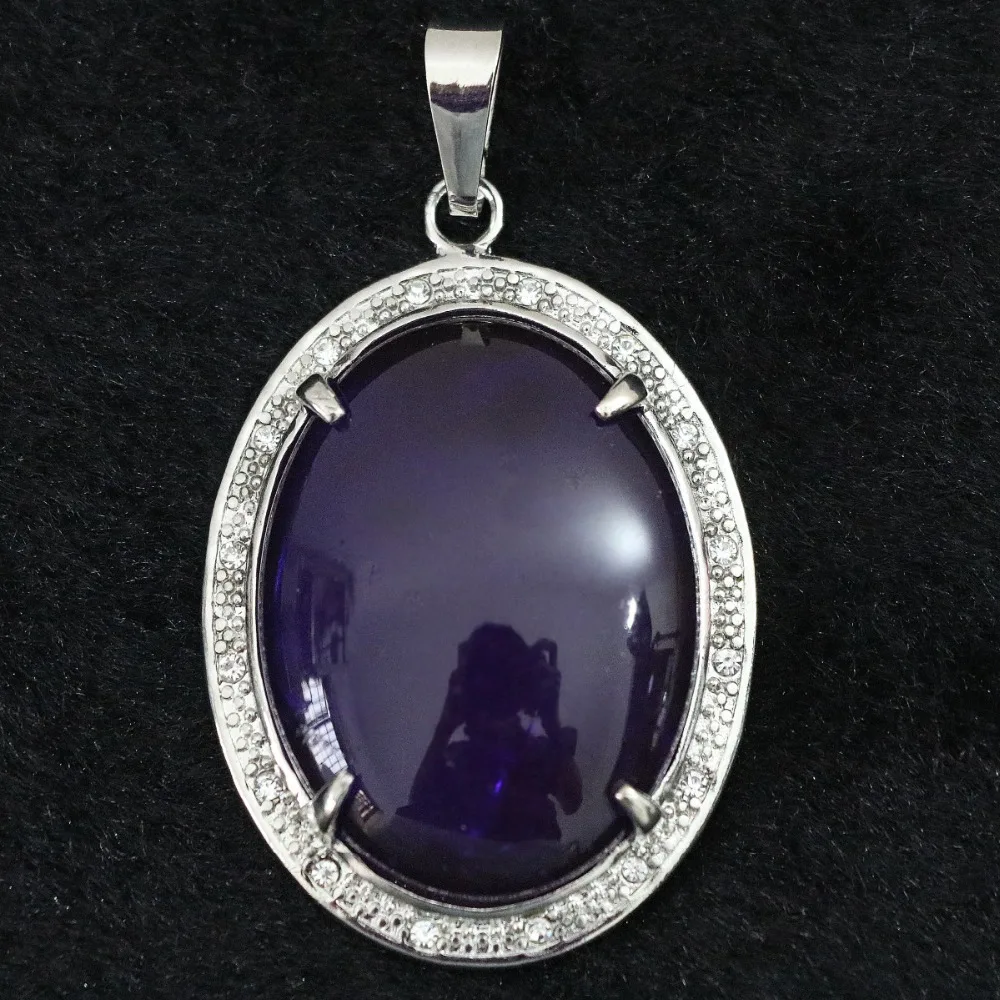 Горячая Распродажа модный красный фиолетовый камень natrual chalcedony 38x49 мм Овальный