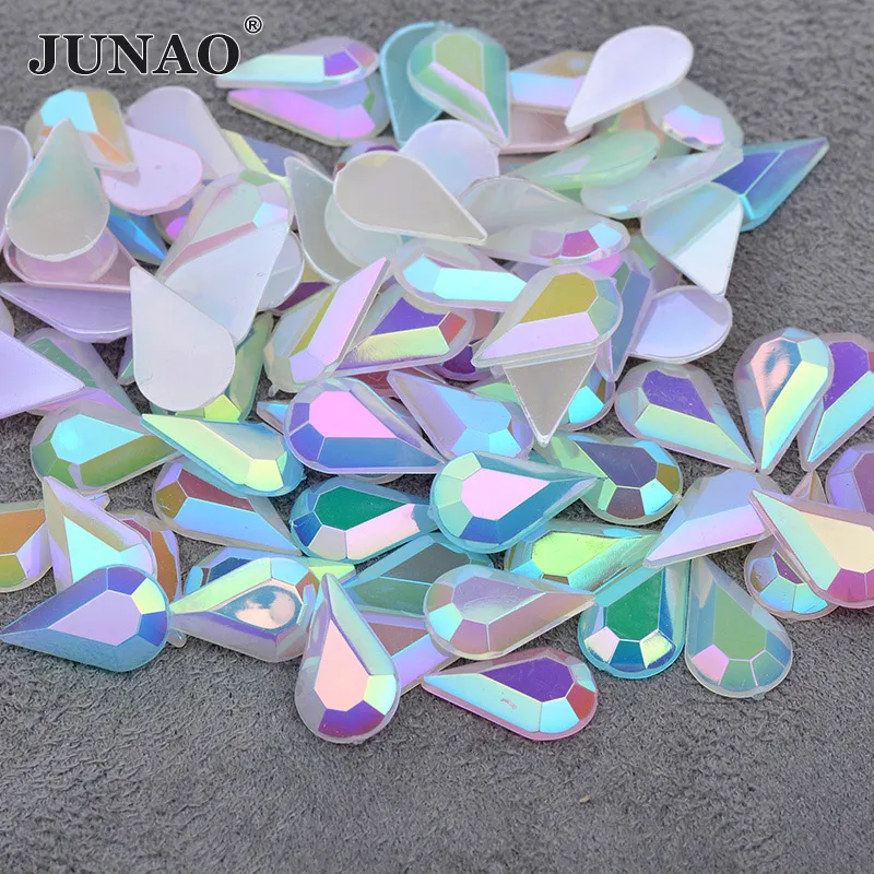 JUNAO 5*8 мм 8*13 блестящие Фиолетовые AB стандартные акриловые драгоценные камни с