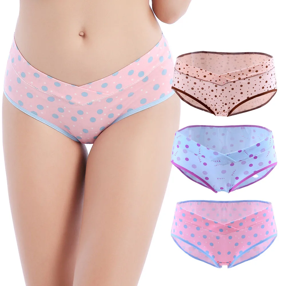 ZTOV 3 Шт./лот Хлопок Материнства Underwear U-образный Низкой Талией Беременности Трусы Для Беременных женщин Плюс размер Одежды Трусики - Цвет: 18B