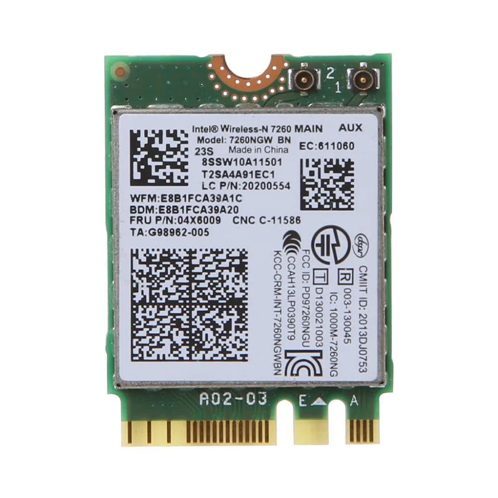 

Беспроводная сетевая карта адаптера для Lenovo Thinkpad T440 W540 L440 T450P Intel 7260NGW BN, беспроводная карта WLAN 04W3830/04X6009/04X60