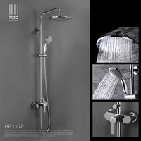 bathroom hot and cold water shower set brass chrome wall mounted 10 round air rainfall shower faucet with with hand shower set