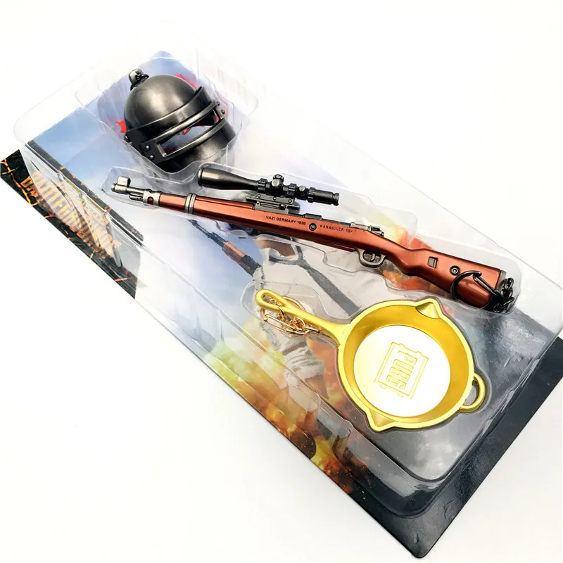 Набор оборудования игры PUBG вращающийся III шлем Pan AWM 98K 17 см модель оружия брелок для игрока сувенир ювелирные изделия