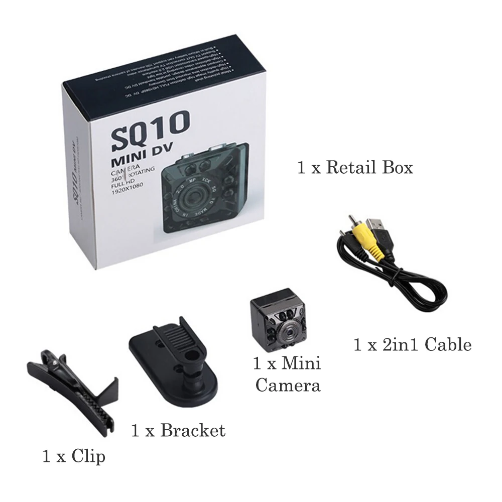 Горячая продажа SQ10 мини камера рекордер HD датчик движения микро USB Full 1080P Мини