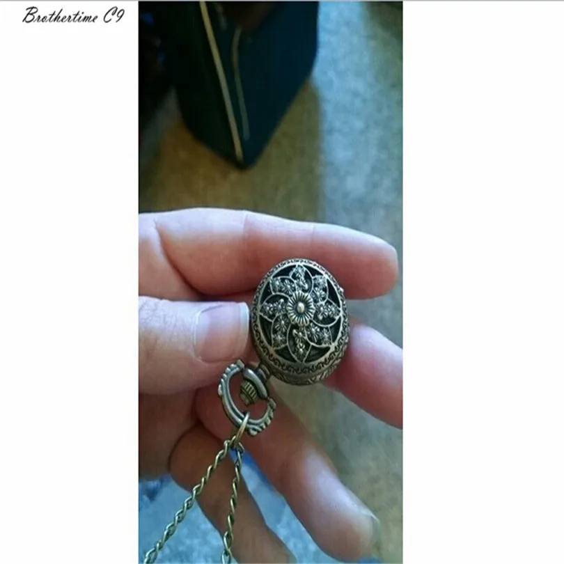 Винтажные часы унисекс из бронзы Наруто кварцевые Подвесные с цепочкой для