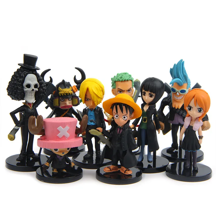 9 шт./компл. фигурка из фильма сильный мир Luffy Zoro Sanji Franky измельчитель Робин мини