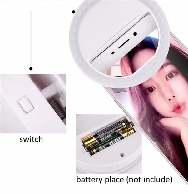 Selfie LED Ring Flash Lumiere телефон портативный светодиодный свет для мобильного телефона