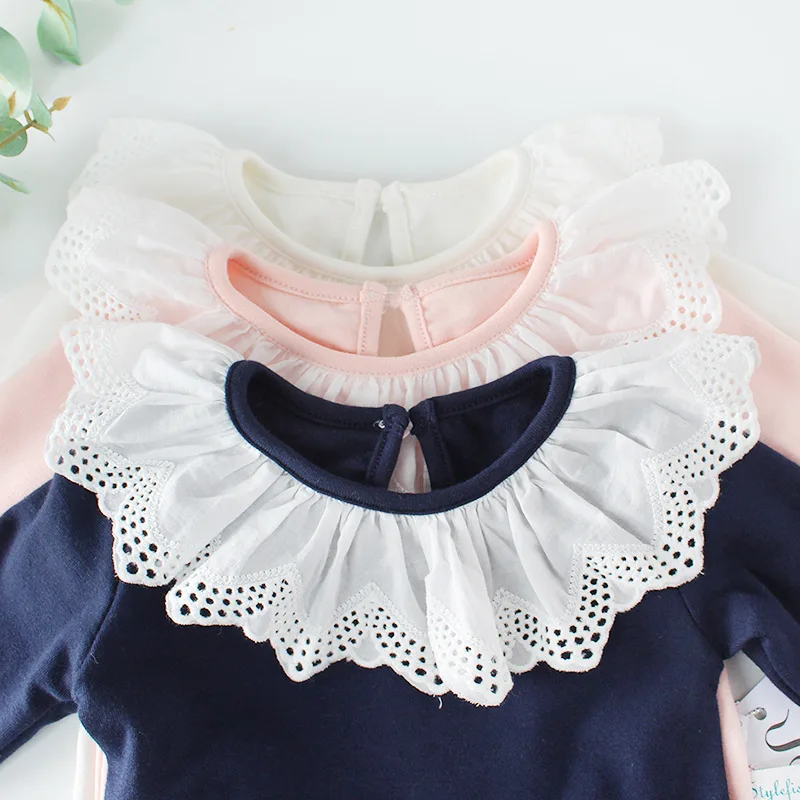 Baby Girl Romper Long Sleeve Clothes For Girls Lace Newborn Rompers Jumpsuit 100% Cotton Boys | Мать и ребенок