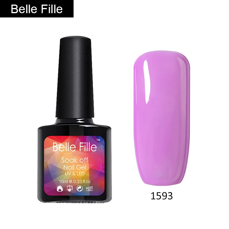 Belle Fille power Blue гель лак для ногтей Блестящий УФ отмачиваемый маникюра дизайн нужен