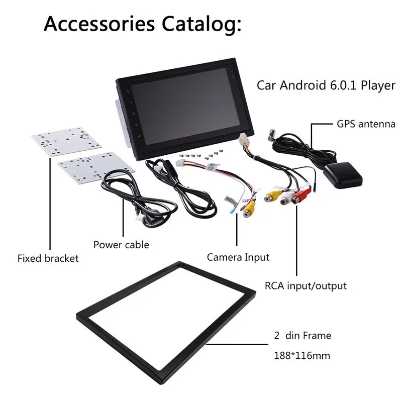 Универсальный автомобильный двойной GPS навигатор Android 6 0 2 Din мультимедиа Wi Fi аудио