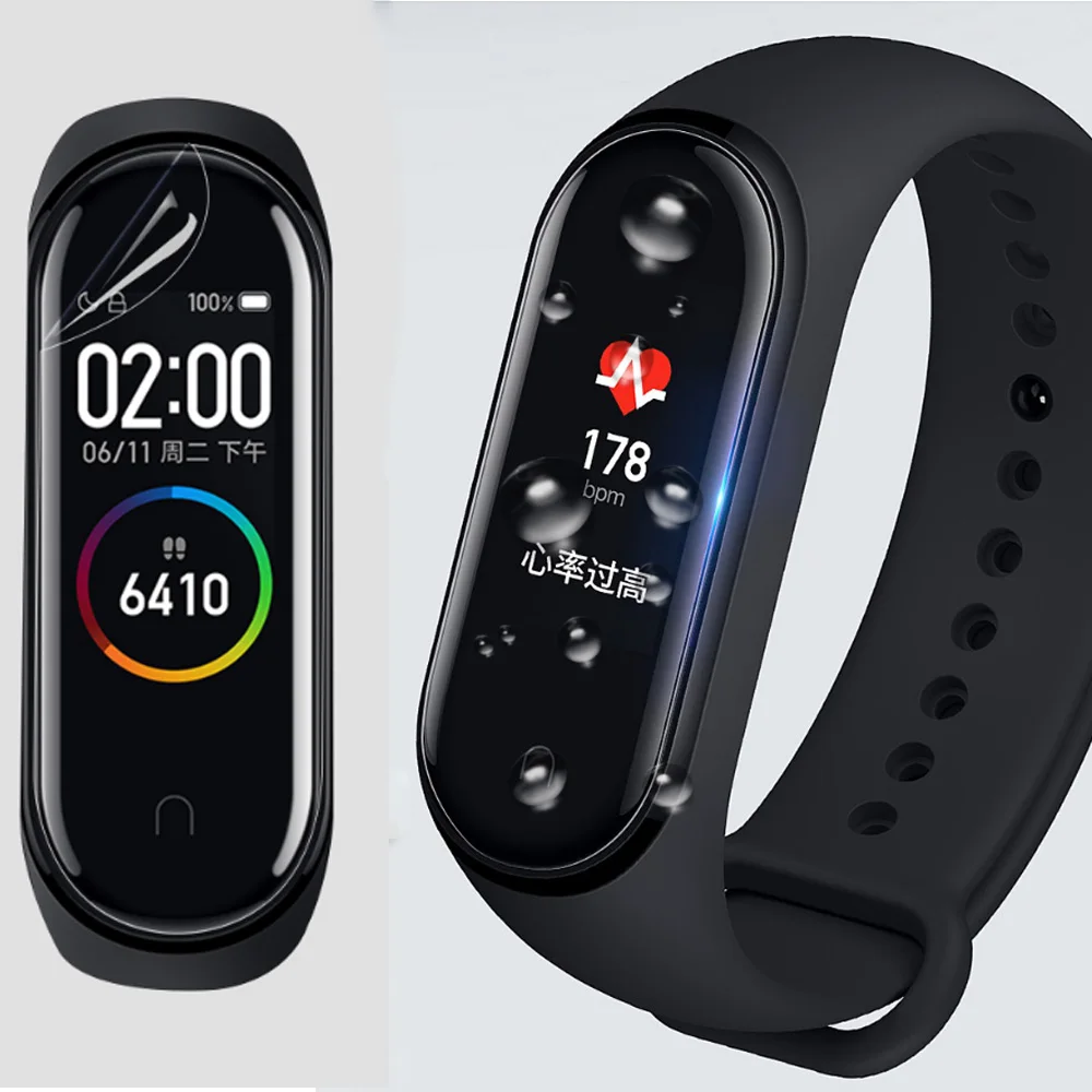 

Silicone Wrist Strap Band For xiaomi Mi Band 4 Bracelet Replacement Watchband With 2PC HD Film Screen Protector For Miband 4
