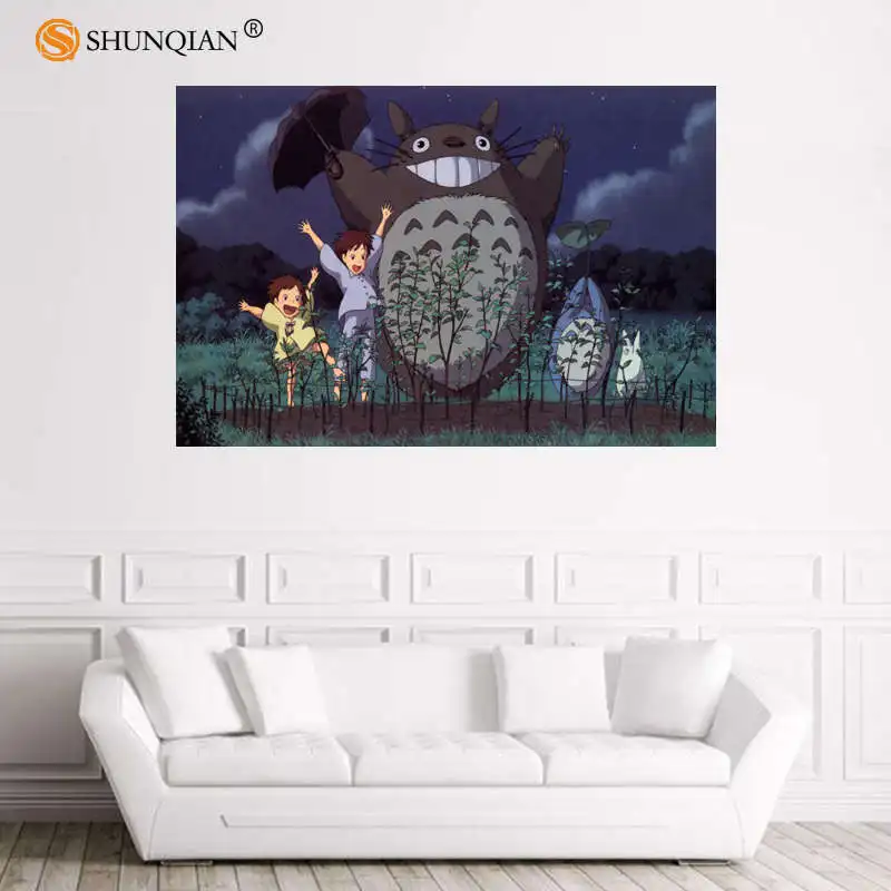 Хорошо все Studio Ghibli персонаж плакат Обычная сатиновая печати плакатов ткань