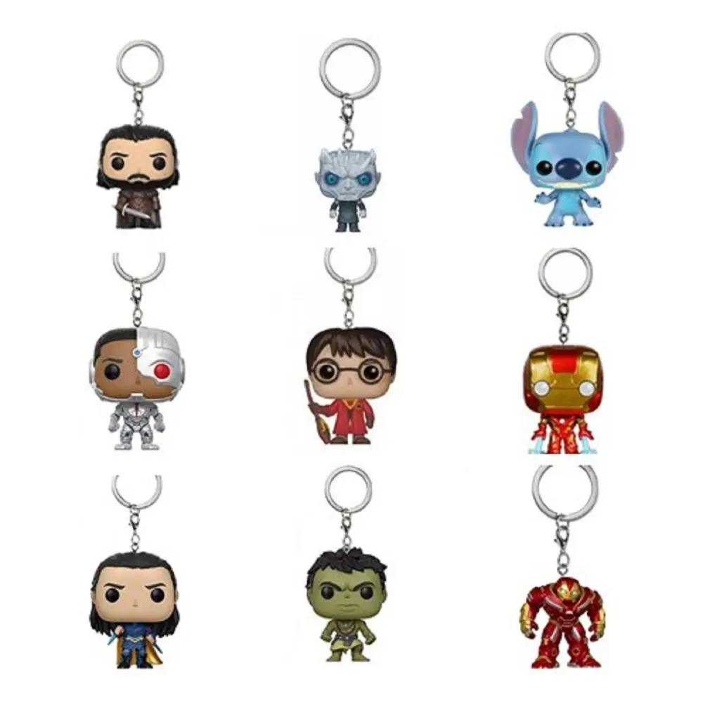 FUNKO POP Железный Человек Брелок Игрушка Мстители паук Дэдпул Харли Квинн Игра
