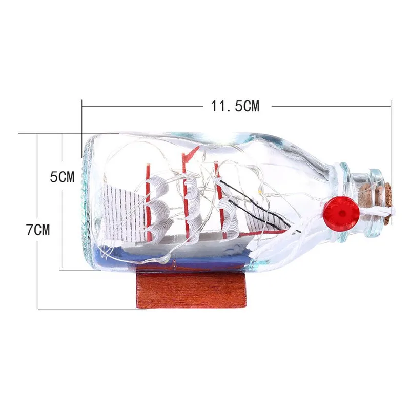 Креативный мини парусник Дрифт лампа-бутылка светодиодный ночник дом в
