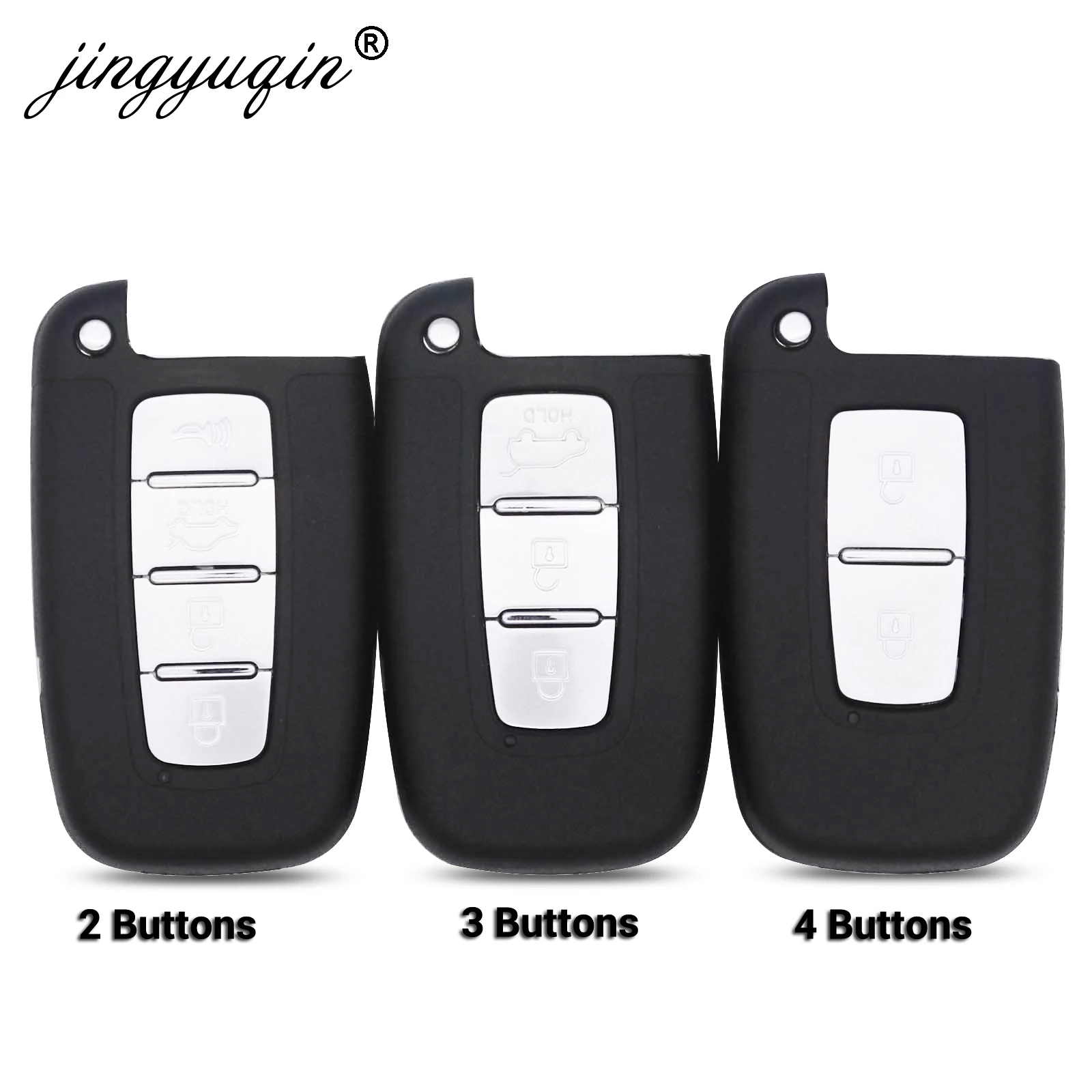 jinyuqin 2/3/4 Button Smart Remote key Case for Hyundai IX35 Sonata 8 Elantra Kia K2 K5 Sportage Forte Replacement Shell