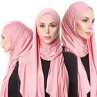 Модный мусульманский женский хиджаб из Джерси шарф шали и Обертывания хиджабы Исламская одежда foulard femme арабский головной платок kopftuch