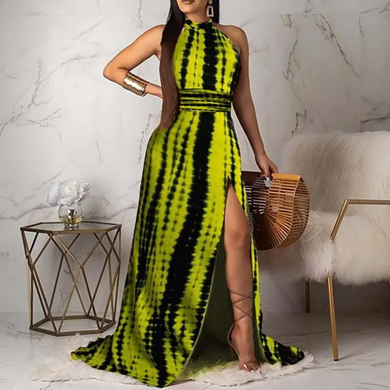 Летний сексуальный клуб в африканском стиле большие размеры зеленые вечерние