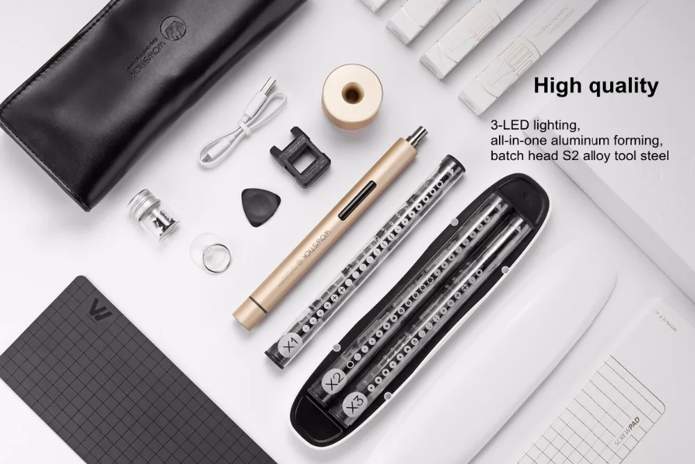 Xiaomi Mijia Wowstick 1+ прецизионный электрический комплект отверток заряжаемый набор инструментов для ремонта DIY с кожаной сумкой для телефона компьютера