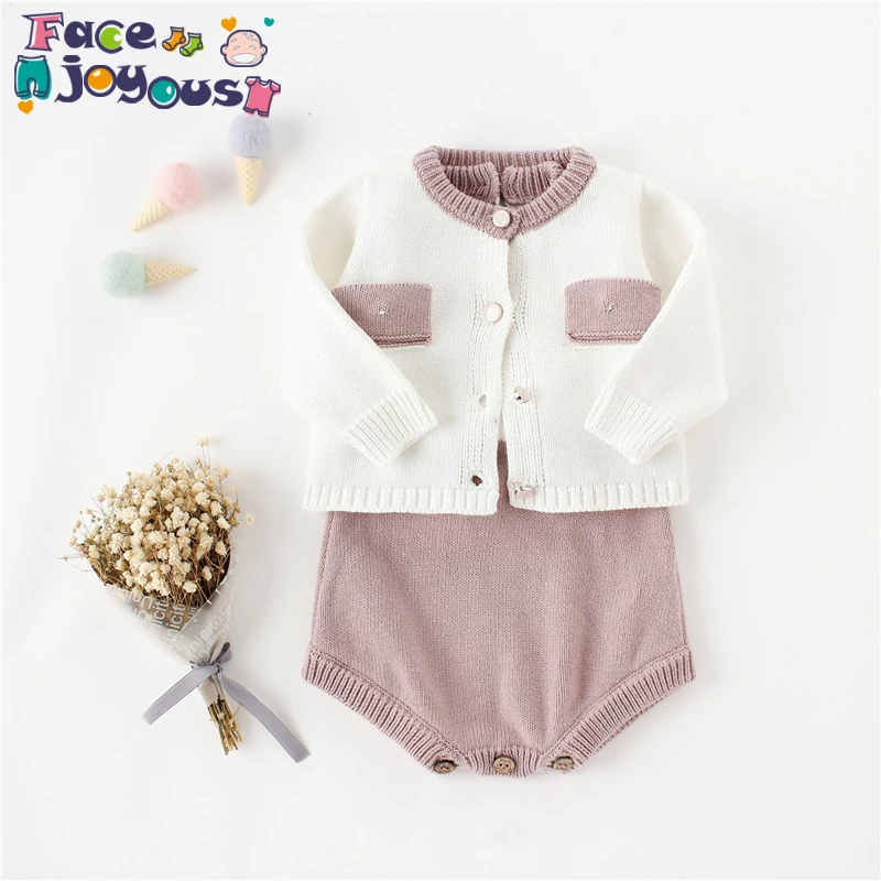 Infant Kids Clothing Sets Baby Autumn Knitwear Newborn Girls Knitted Coat Boys Clothes Knitting Romper Jumpsuit Outfit | Детская одежда