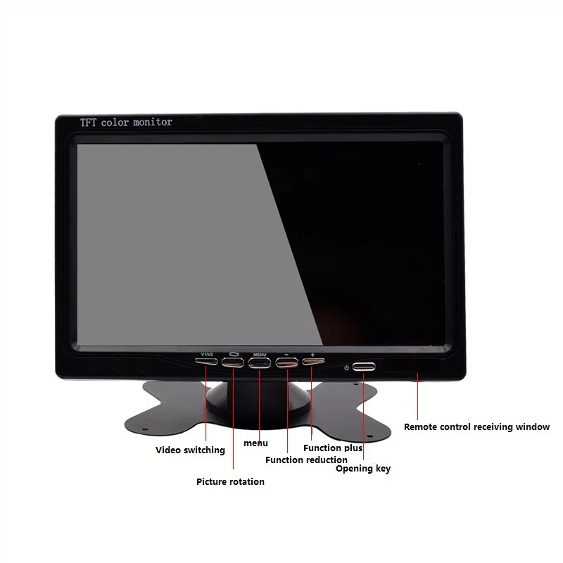 Автомобильный монитор HD 7 &quotTFT LCD заднего вида CCTV дисплей с 2 каналами видео вход