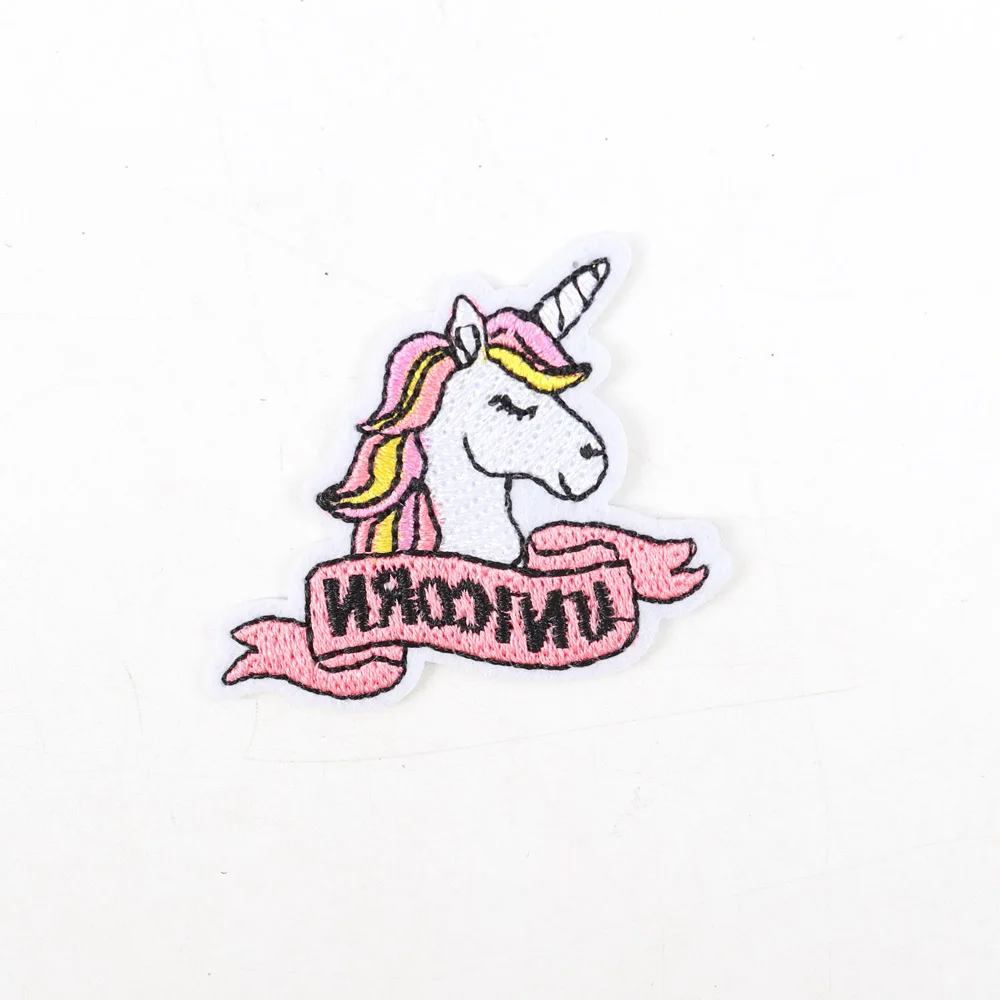 unicorn3 5 шт. вышитые железные нашивки Единорог Реверсивный изменить цвет сердце с блестками нашивки Одежда DIY мотив аппликация патчи - Цвет: unicorn3