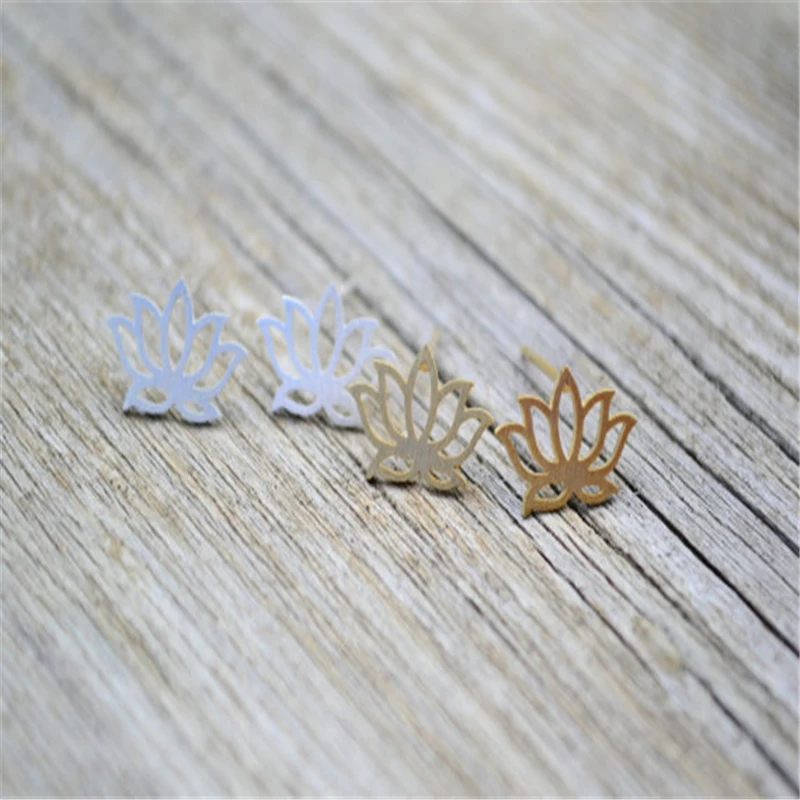 Серьги в форме лотоса европейском и американском стиле новые простые милые